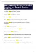 Heart Conduction System and ECG EKG Questions and Complete Solutions Graded A&plus;