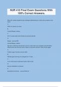 NUR 410 Final Exam Questions With 100&percnt; Correct Answers&period;