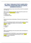 ATI TEAS 7 ENGLISH STUDY GUIDE WITH PRACTICE QUESTIONS AND ACCURATE ANSWERS RATED A&plus;