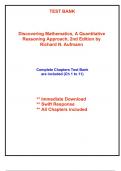 Test Bank for Discovering Mathematics&comma; A Quantitative Reasoning Approach&comma; 2nd Edition Aufmann &lpar;All Chapters included&rpar;