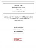 Solutions for Using and Understanding Mathematics A Quantitative Reasoning Approach&comma; 8th Edition Bennett &lpar;All Chapters included&rpar;