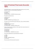Law of Contract Final exam Accurate 100&percnt;