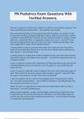 PN Pediatrics Exam Questions With Verified Answers&period;