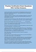 Practice Certification Exam Questions With Verified Answers&period;