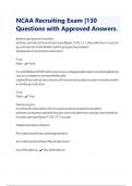 NCAA Recruiting Exam &vert;130 Questions with Approved Answers &vert;Latest 2024&sol;2025