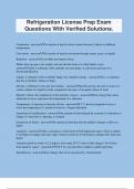 Refrigeration License Prep Exam Questions With Verified Solutions&period;