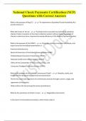 National Check Payments Certification &lpar;NCP&rpar; Questions with Correct Answers