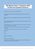 SIE Mastery Exam 1 Questions With Verified And Updated Solutions&period;