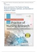 TEST BANK- Burns and Grove's The Practice of Nursing Research&colon; Appraisal&comma; Synthesis&comma; and Generation of Evidence 8th edition&lpar; Jennifer R&period; Gray-2024&rpar;&comma; All Chapters &vert;&vert;Chapter 1-29