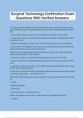 Surgical Technology Certification Exam Questions With Verified Answers&period;
