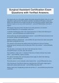 Surgical Assistant Certification Exam Questions with Verified Answers&period;