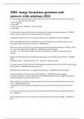 MRI&colon; image formation questions and answers with solutions 2024