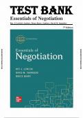 TEST BANK For Essentials of Negotiation&comma; 7th Edition by Roy Lewicki&comma; Bruce Barry &lpar;Complete 12 Chapters&rpar;&period;