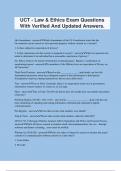 UCT - Law & Ethics Exam Questions With Verified And Updated Answers&period;