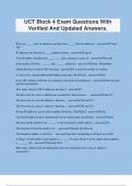 UCT Block 4 Exam Questions With Verified And Updated Answers&period;