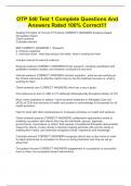 OTP 540 Test 1 Complete Questions And Answers Rated 100&percnt; Correct&excl;&excl;&excl;
