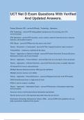 UCT Net D Exam Questions With Verified And Updated Answers&period;