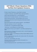 UCT Block 2 Exam Questions With Verified And Updated Answers&period;