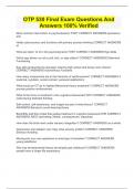 OTP 530 Final Exam Questions And Answers 100&percnt; Verified