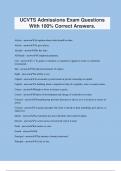 UCVTS Admissions Exam Questions With 100&percnt; Correct Answers&period;