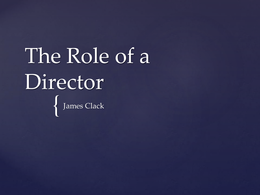 Role of a Director