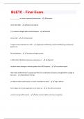 BLETC - Final Exam Questions and Answers 100&percnt; Solved correctly
