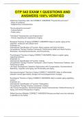 OTP 542 EXAM 1 QUESTIONS AND ANSWERS 100&percnt; VERIFIED