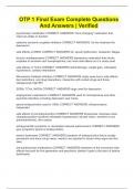 OTP 1 Final Exam Complete Questions And Answers &vert; Verified