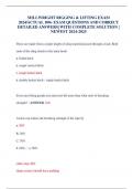 MILLWRIGHT RIGGING & LIFTING EXAM 2024&sol;ACTUAL 100&plus; EXAM QUESTIONS AND CORRECT DETAILED ANSWERS&vert; WITH COMPLETE SOLUTION &vert; NEWEST 2024-2025
