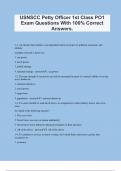 USNSCC Petty Officer 1st Class PO1 Exam Questions With 100&percnt; Correct Answers&period;