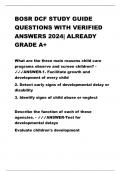 BOSR DCF STUDY GUIDE QUESTIONS WITH VERIFIED ANSWERS 2024&vert; ALREADY GRADE A&plus;