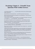 Psychology Chapter 6&mdash;VirtualSC Exam Questions With Verified Answers&period;