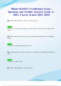 Illinois BASSET Certification Exam &vert;Questions and Verified Answers&vert; Grade A&vert; 100&percnt; Correct &lpar;Latest 2024&sol; 2025&rpar;