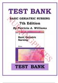 TEST BANK for Basic Geriatric Nursing 8th Edition by Patricia A&period; Williams&comma; Verified Chapters 1 - 20&comma; Complete Newest Version 2024 A&plus; Graded&period;