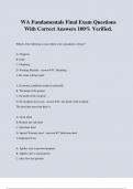 WA Fundamentals Final Exam Questions With Correct Answers 100&percnt; Verified&period;