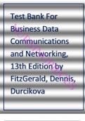 TEST BANK For Business Data Communications and Networking&comma; 14th Edition by FitzGerald&comma; Dennis&comma; Durcikova &lpar;Complete 12 Chapters&rpar;2024 Fully covered