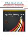 FULL TEST BANK Essentials of Nursing Leadership & Management Eighth Edition by Sally A&period; Weiss EdD APRN FNP-C CNE ANEF &lpar;Author&rpar; Graded A&plus;    