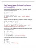 Food Protection Manager Certification Exam Questions  and Answers Updated