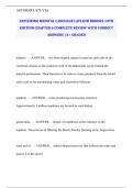 EXPLORING MEDICAL LANGUAGE LAFLEUR BROOKS 10TH EDITION CHAPTER 6 COMPLETE REVIEW WITH CORRECT ANSWERS  &vert;A&plus; GRADED