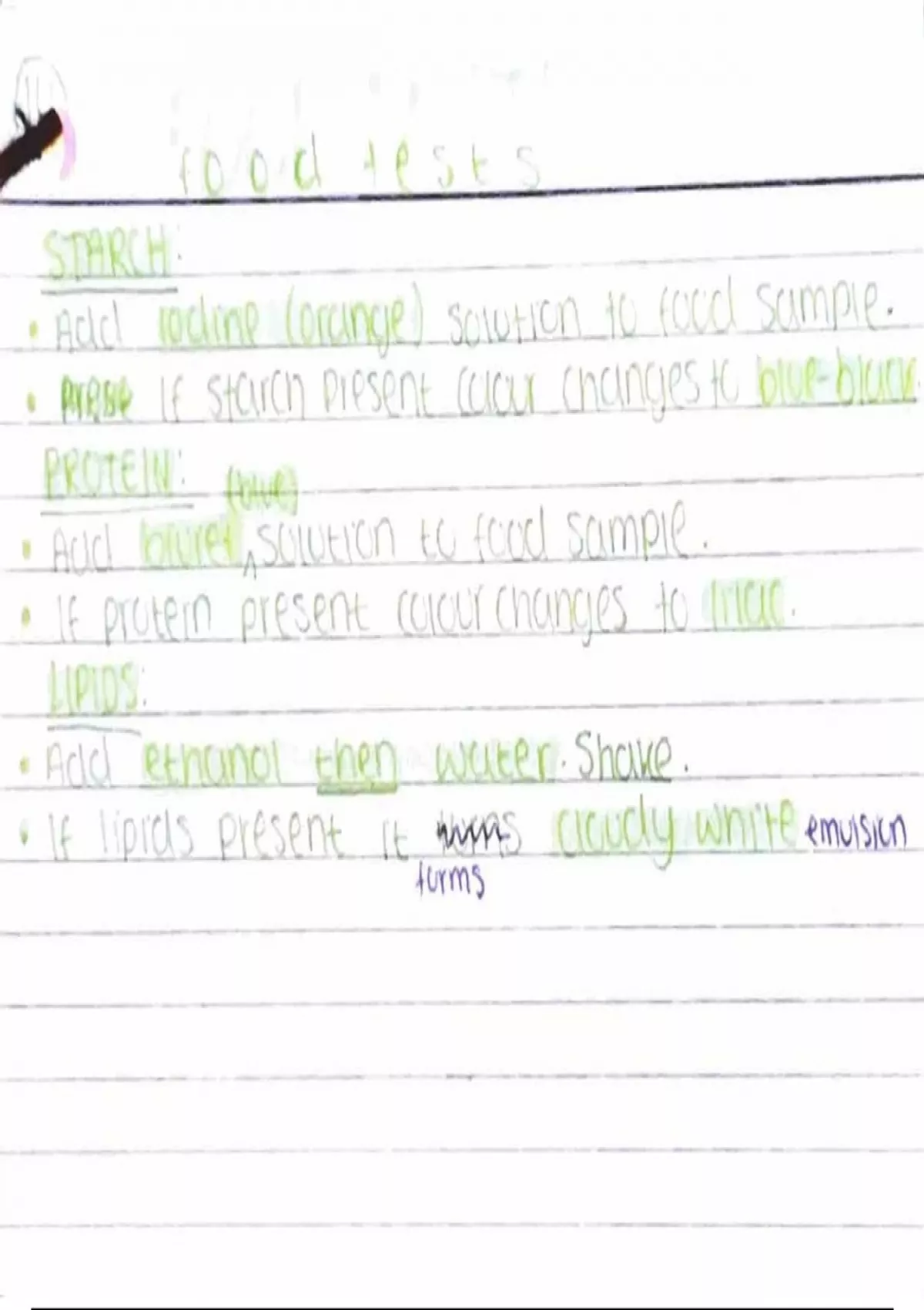 aqa alevel biology notes on food tests and reducing and non reducing