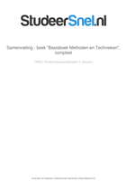 samenvatting methoden en technieken basisboek-compleet