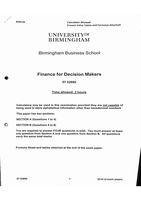 Financial Decision Making Lecture Notes