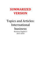 Summary of 35 texts for Business English 3