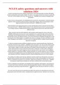NCLEX safety questions and answers with solutions 2024