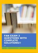 FAN EXAM 3 QUESTIONS WITH COMPLETE SOLUTIONS&excl;&excl;