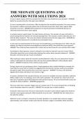 THE NEONATE QUESTIONS AND ANSWERS WITH SOLUTIONS 2024