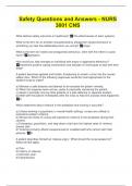 Safety Questions and Answers - NURS 3001 CNS