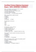 Certified Clinical Medical Assistant Exam &vert; 100&percnt; VERIFIED CORRECT 