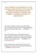 WEST VIRGINIA LIFE INSURANCE LAWS  AND RULES 2024 NEWEST ACTUAL EXAM  COMPLETE 250 QUESTIONS WITH  DETAILED VERIFIED ANSWERS &lpar;100&percnt;  CORRECT&rpar; &sol;ALREADY GRADED A&plus; &sol;&sol;  BRAND NEW&excl;&excl;