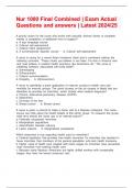 Nur 1000 Final Combined &vert; Exam Actual Questions and answers &vert; Latest 2024&sol;25